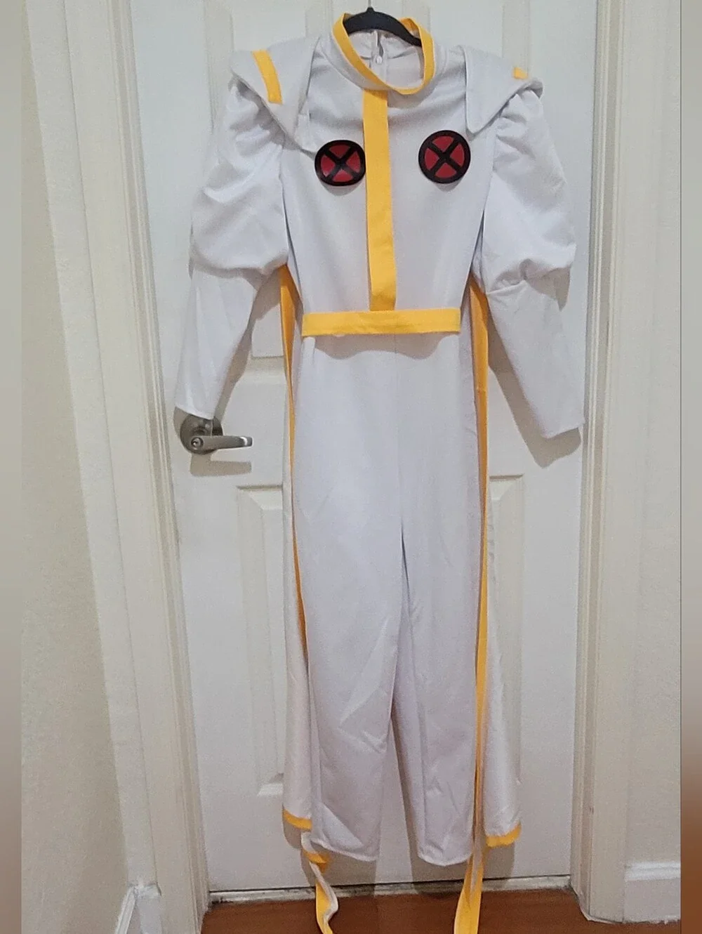 White Queen Jumpsuit With Cape Halloween Costume Sz L 12-14